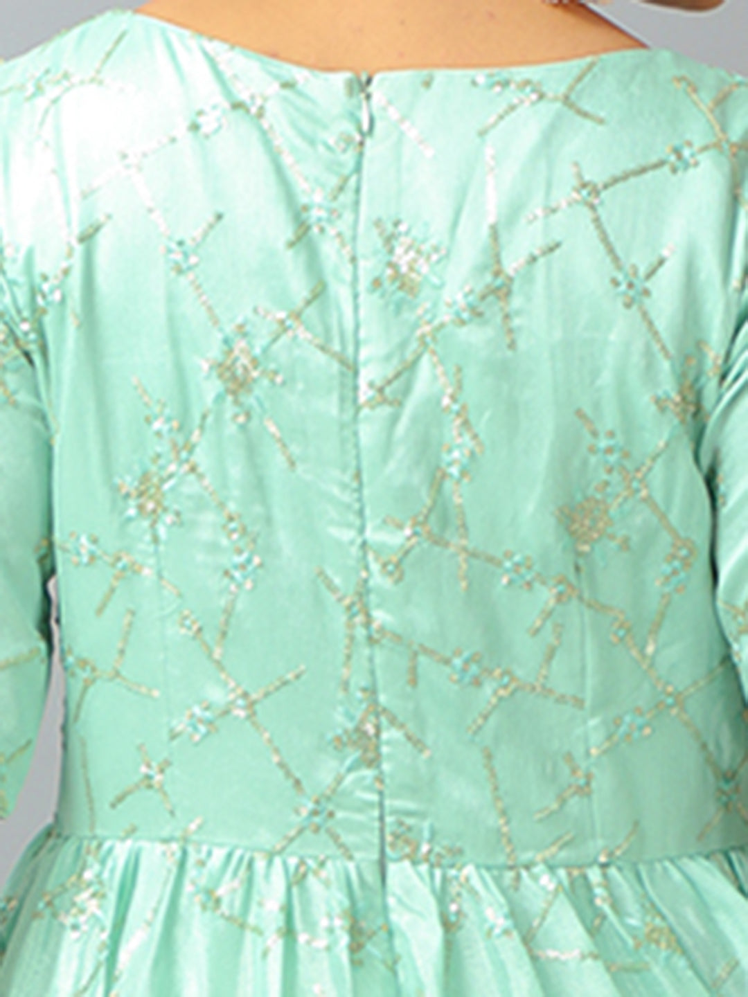 Bollywood Vogue Ready To Wear Classic Pistachio Green Embroidered Anarkali Suit - Additional View 2
