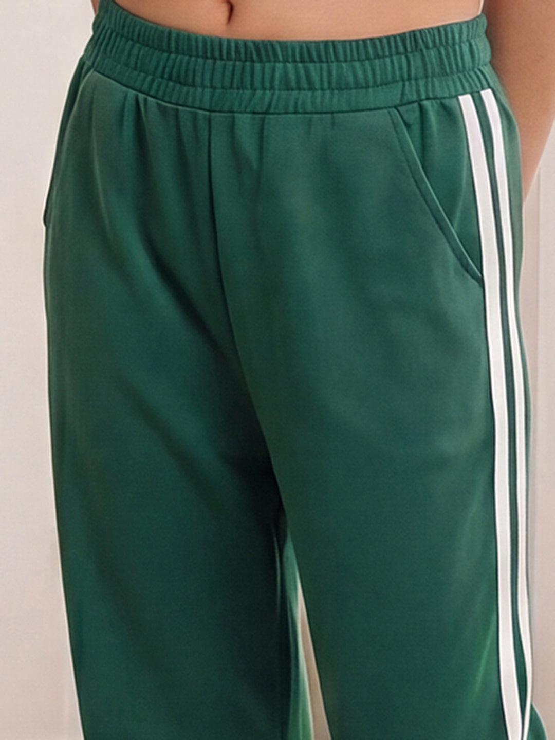 Lil Tomatoes Girls Cotton Looper Trackpant - Bottle Green