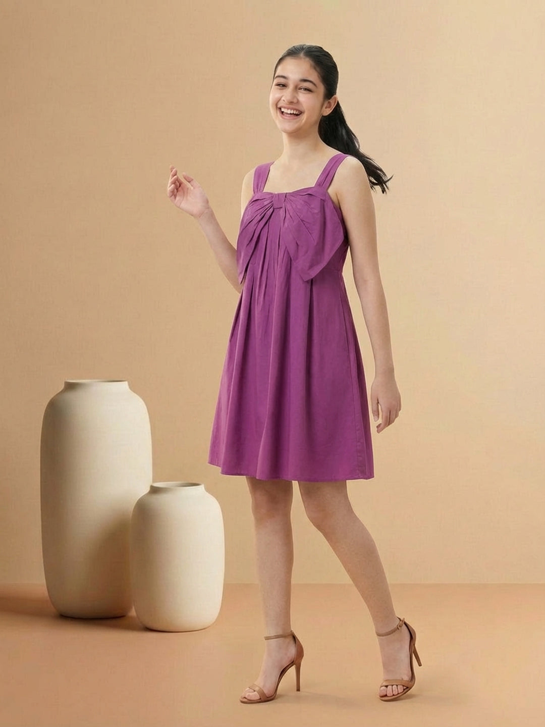 Lil Tomatoes Girls Cotton Dress - Wine
