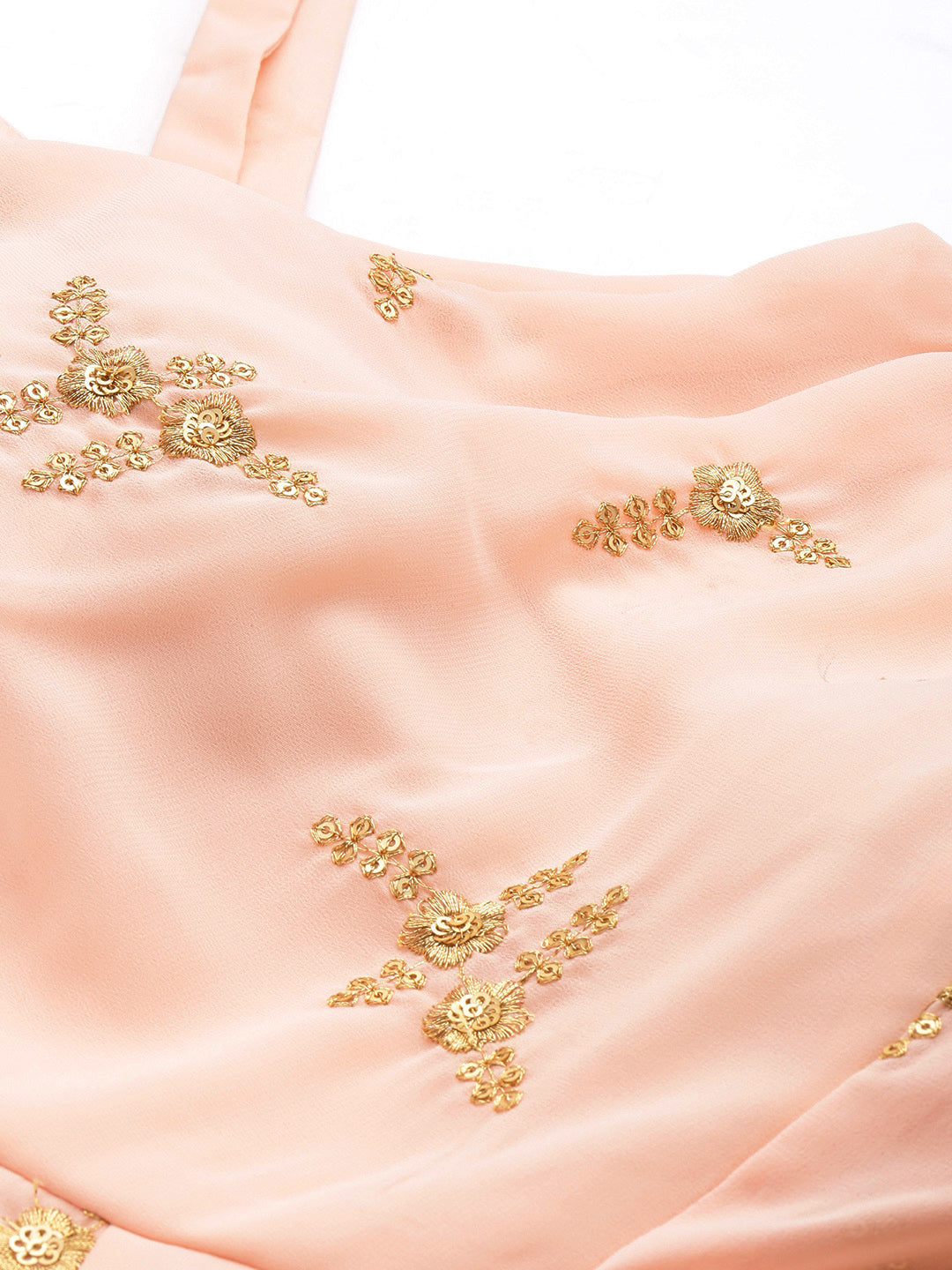 Bollywood Vogue Ready To Wear Peach Embroidered Jumpsuit - Additional View 1