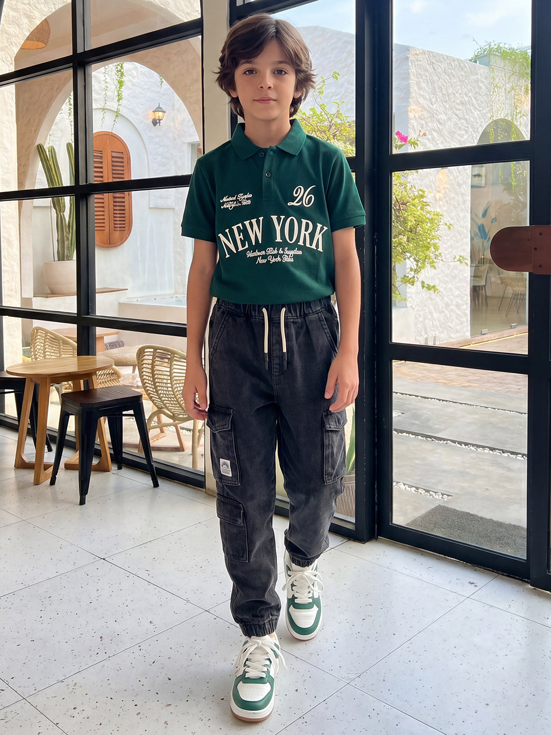 Lil Tomatoes Boys Cotton Pique Polo T-Shirt - Bottle Green