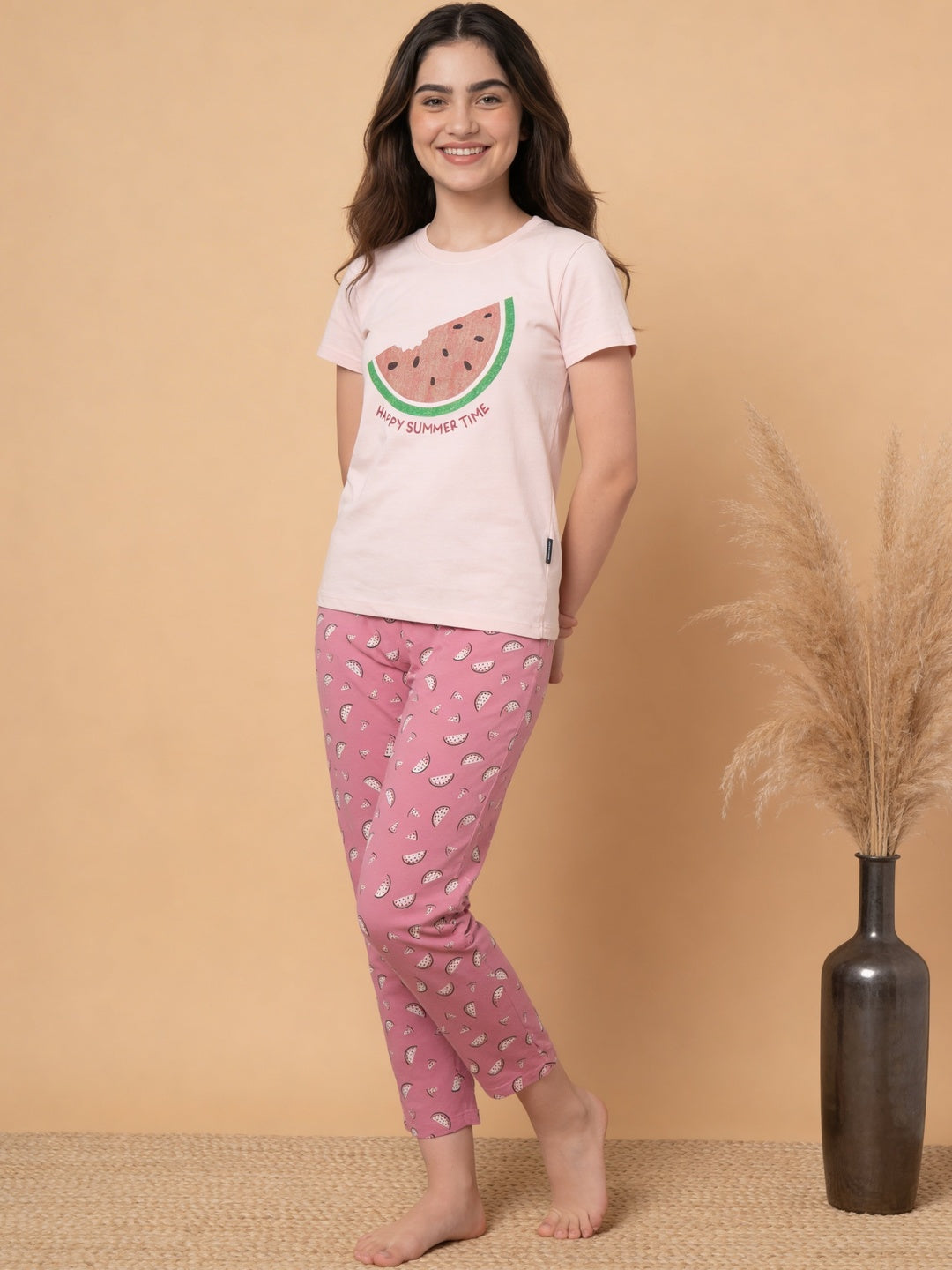 Lil Tomatoes Girls Cotton Night Suits - Pink