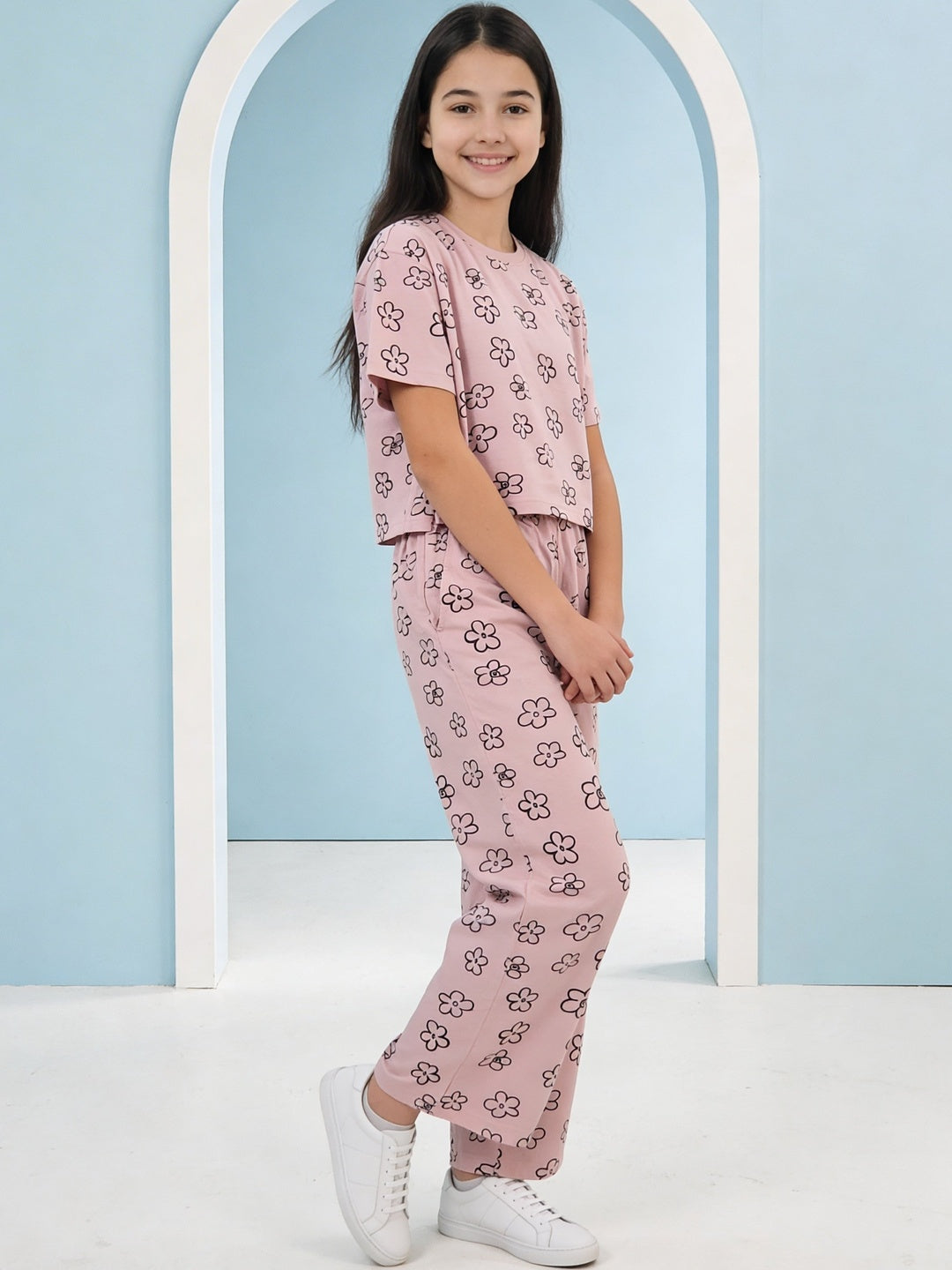 Lil Tomatoes Girls Cotton Night Suits - Coral