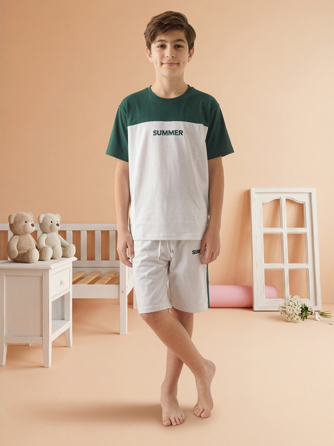 Lil Tomatoes Boys Cotton Night Suits - Bottle Green