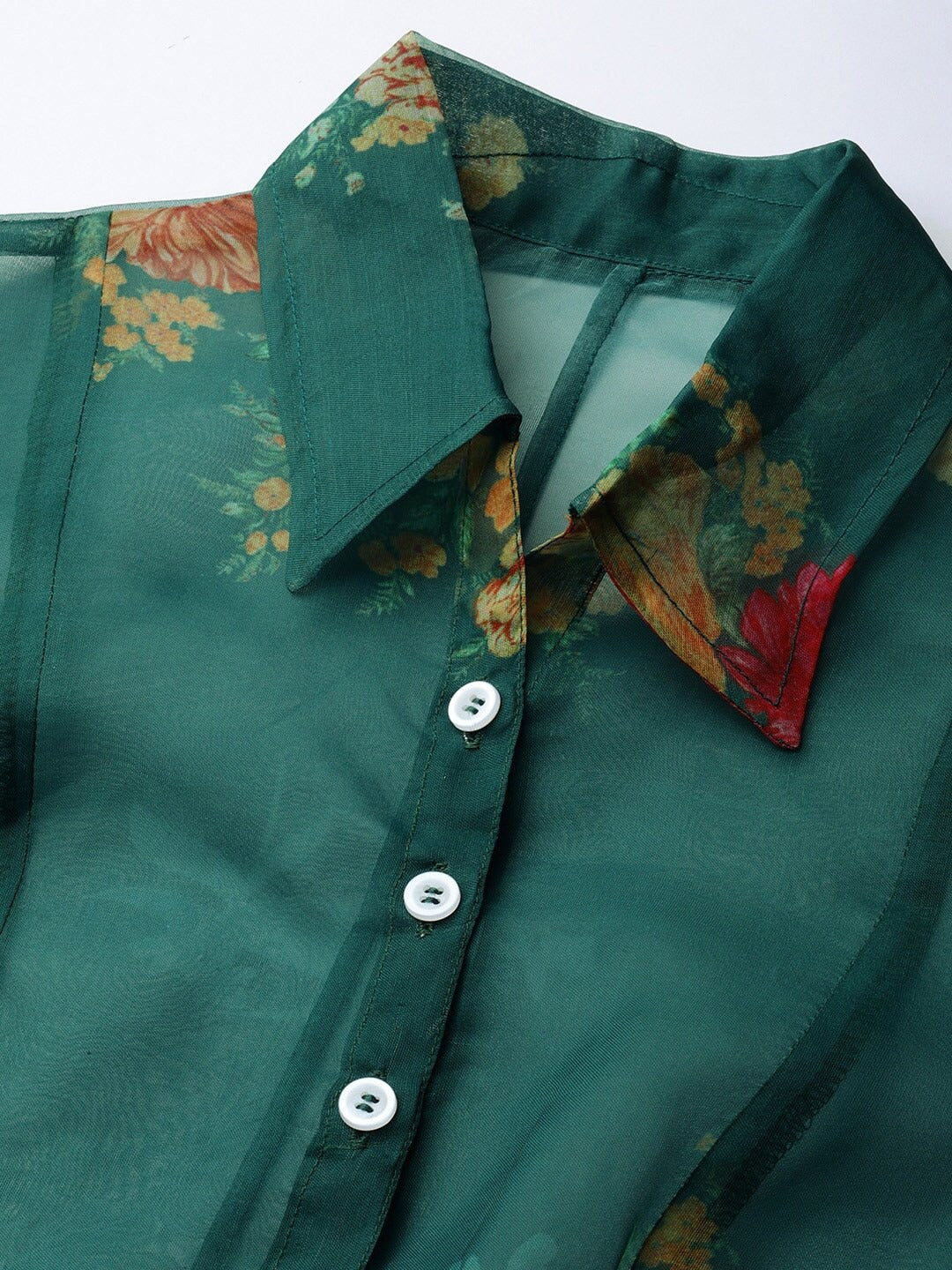 Bollywood Vogue Ready To Wear Green Coat Styled Dress - Look Shot