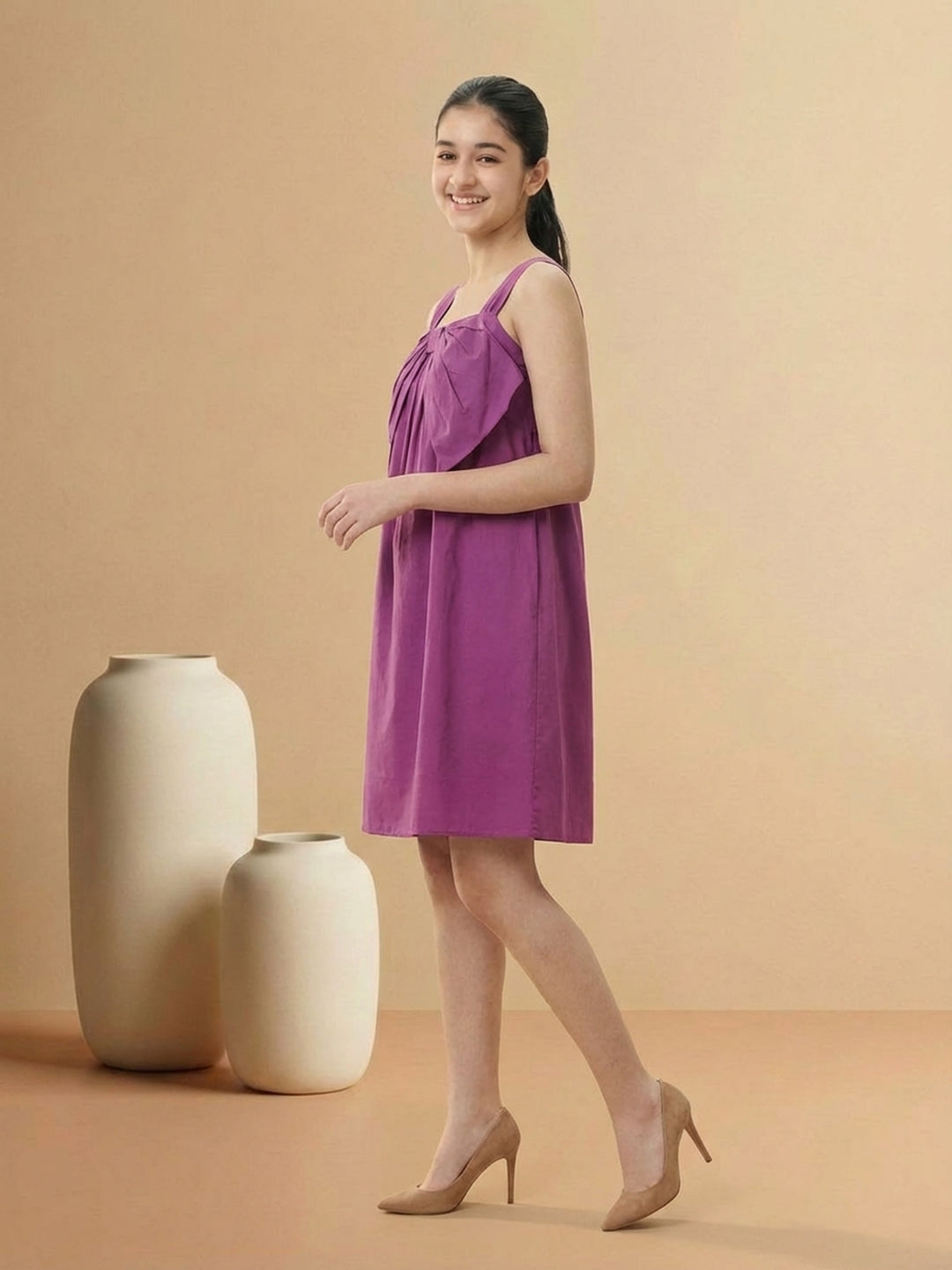 Lil Tomatoes Girls Cotton Dress - Wine