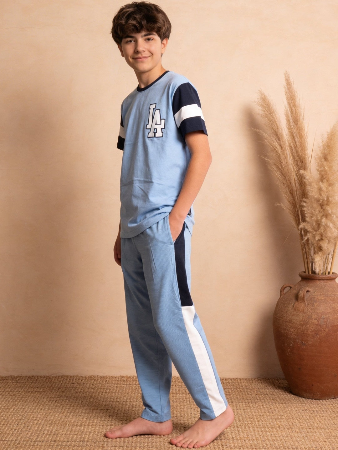Lil Tomatoes Boys Cotton Night Suits - Ocean Blue