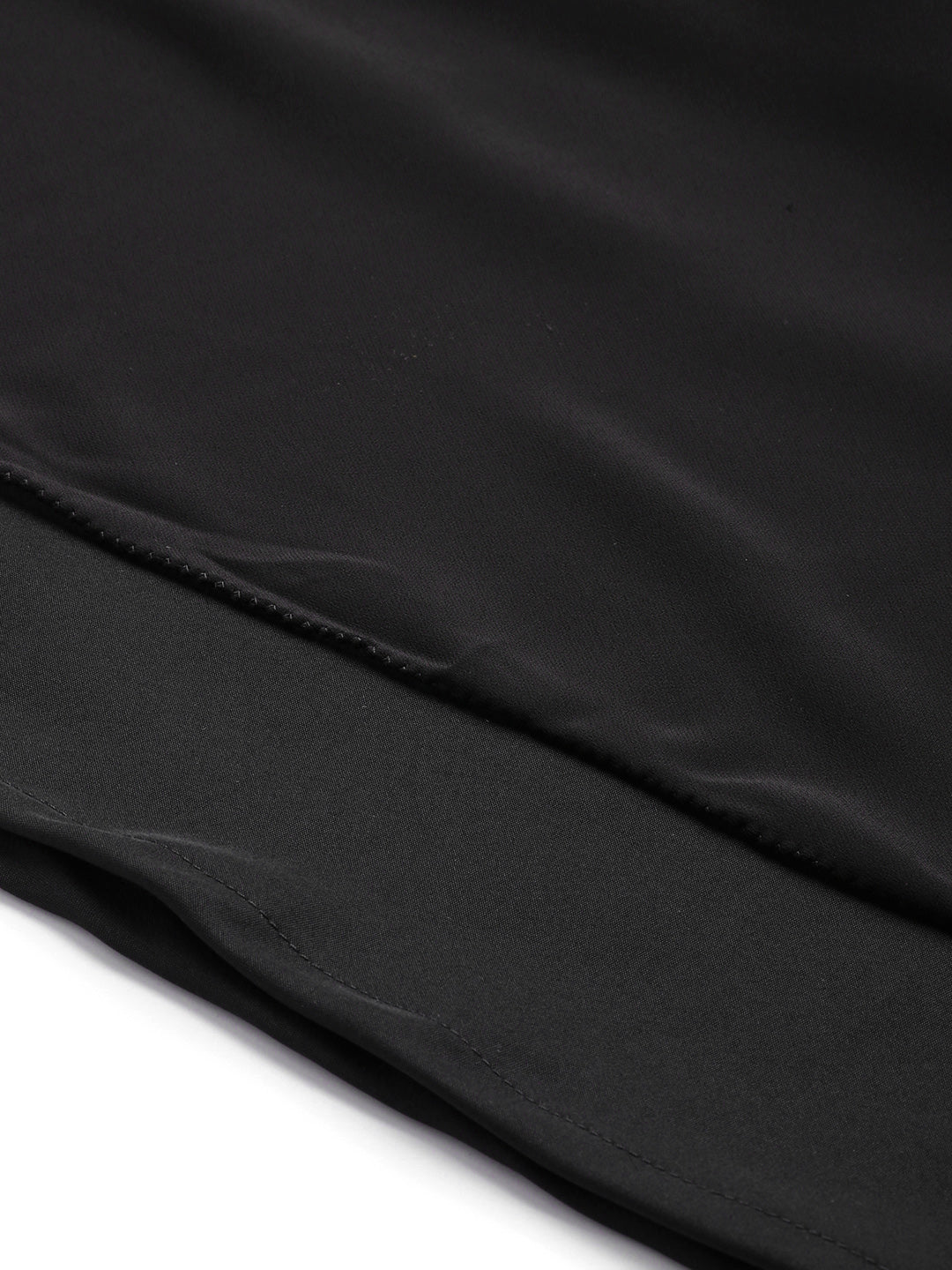Bollywood Vogue Ready To Wear Black Georgette Embroidered Layered Dress - Look Shot