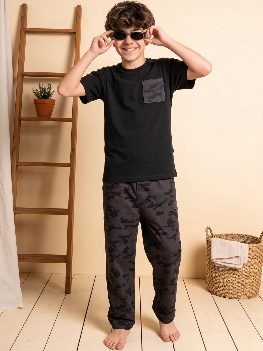 Lil Tomatoes Boys Cotton Night Suits - Charcoal