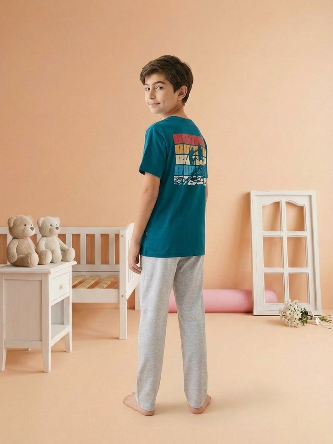 Lil Tomatoes Boys Cotton Night Suits - Teal