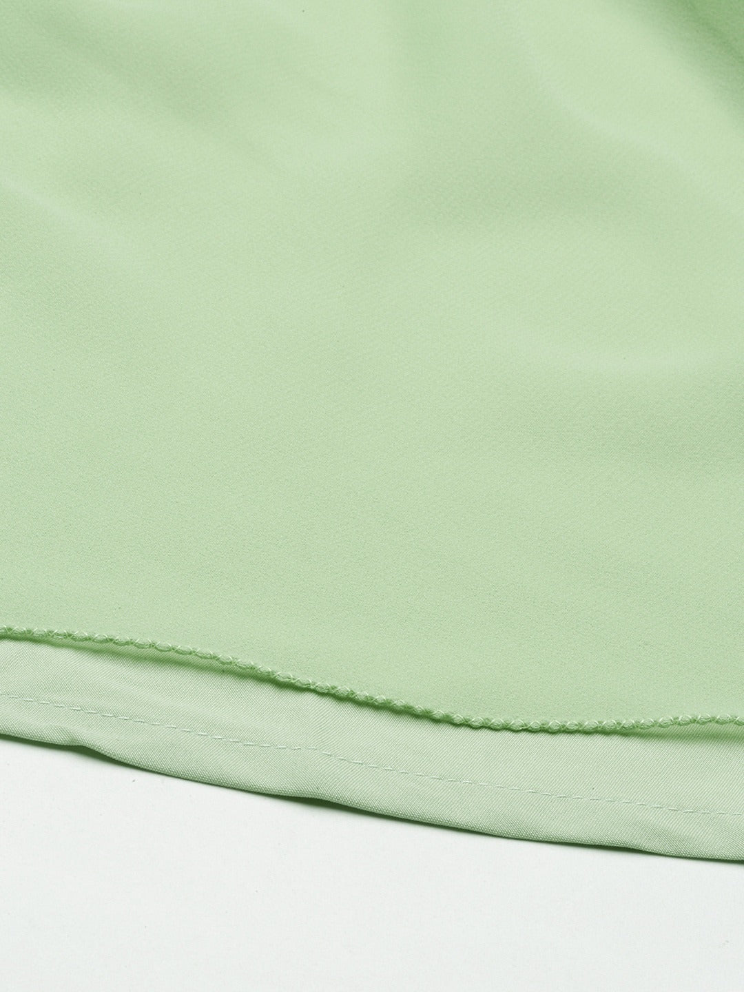 Bollywood Vogue Ready To Wear Green Embroidered Mini Dress - Detail View
