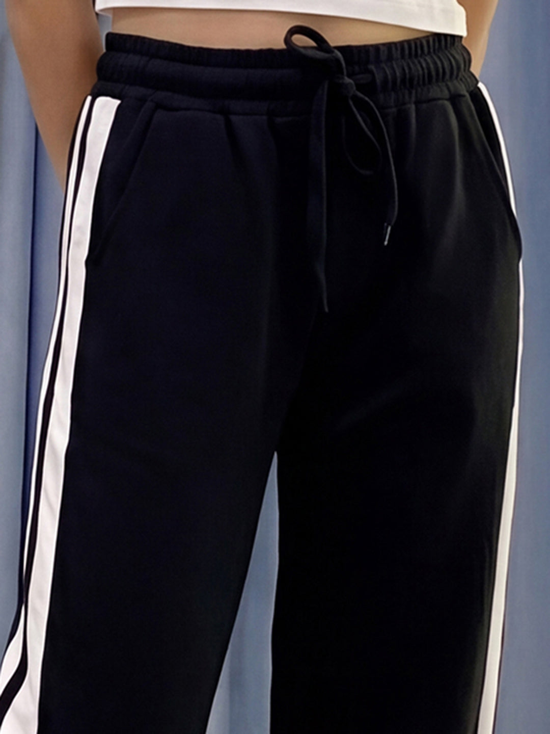 Lil Tomatoes Girls Cotton Looper Trackpant - Black