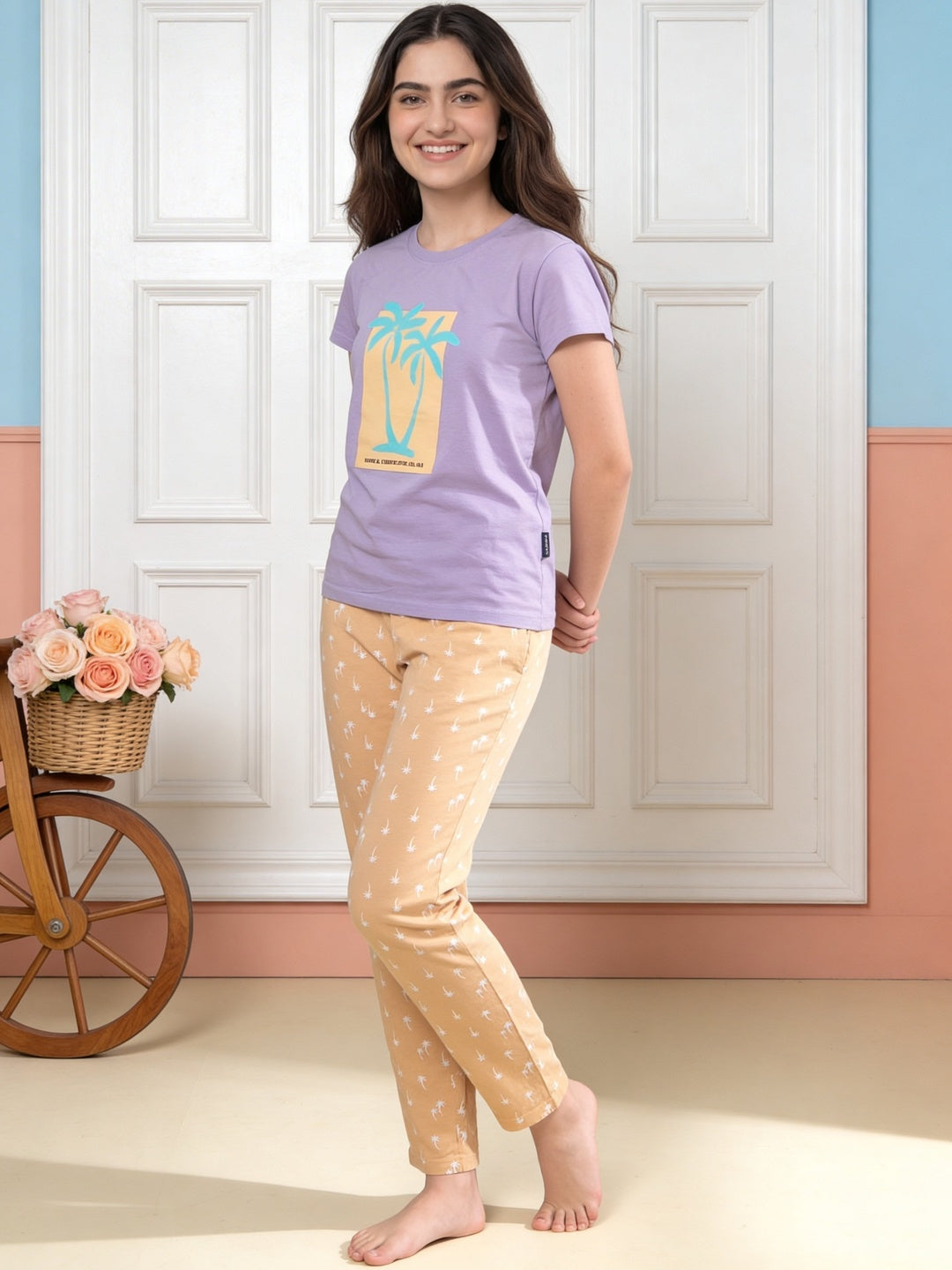 Lil Tomatoes Girls Cotton Night Suits - Purple