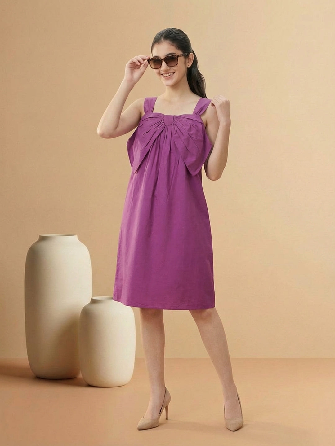 Lil Tomatoes Girls Cotton Dress - Wine