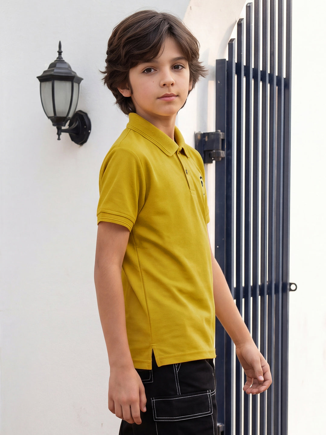 Lil Tomatoes Boys Sports Polo T-Shirt - Mustard