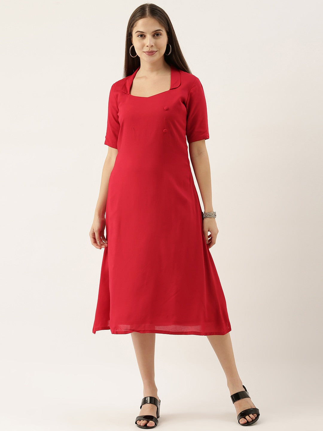 Bollywood Vogue Ready To Wear Pink Knee length Gown - Front View
