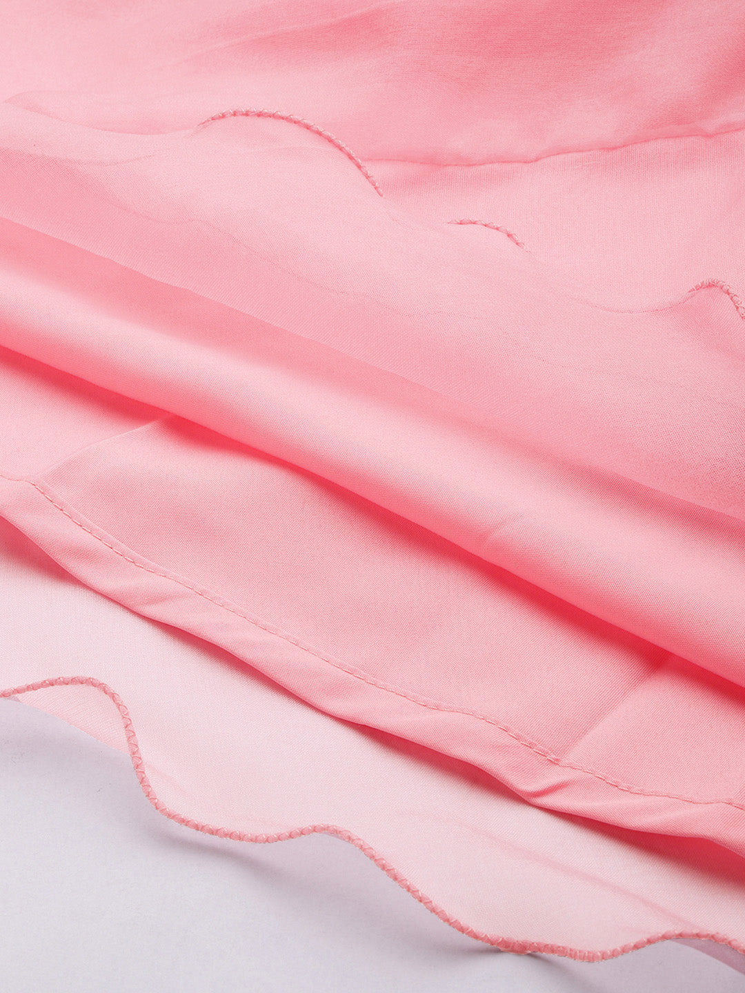 Bollywood Vogue Ready To Wear Pink Embroidered Organza Gown - Look Shot