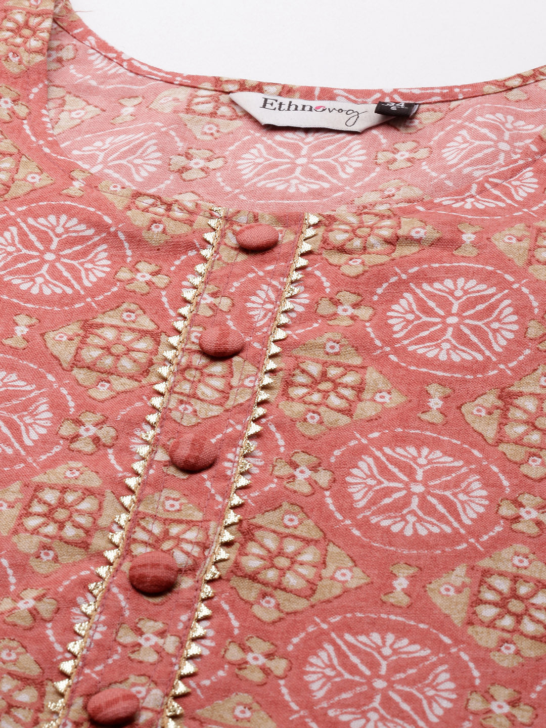 Bollywood Vogue Ready To Wear Pink Semi Cotton Printed Salwar Suit - Additional View 1