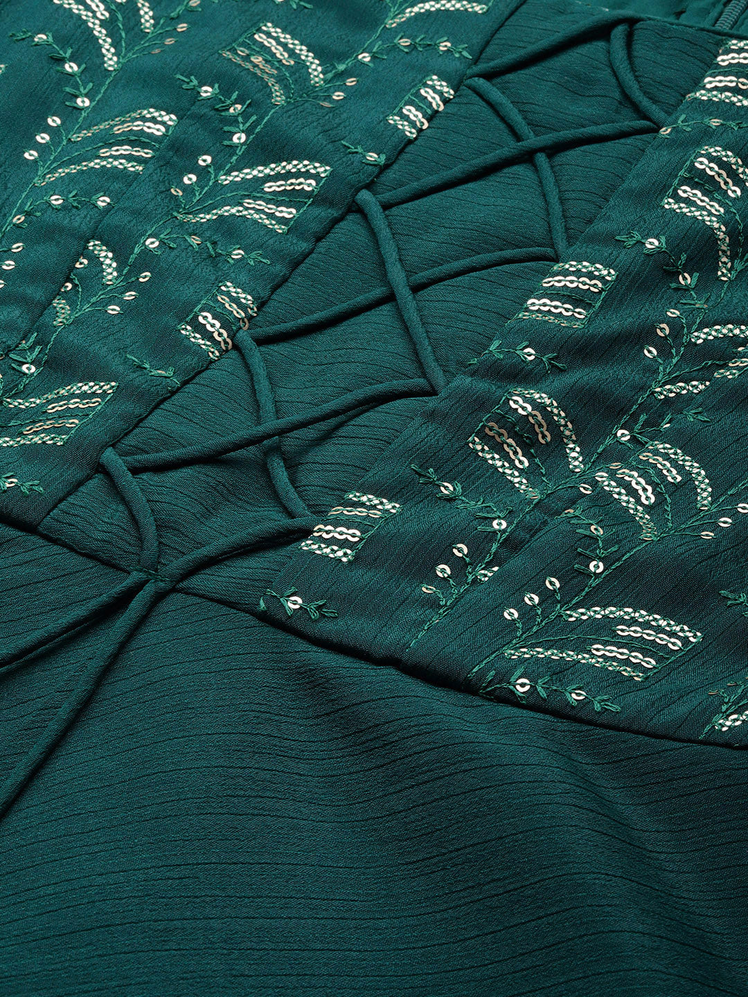 Bollywood Vogue Ready To Wear Teal Green Embroidered Gharara Set - Additional View 1