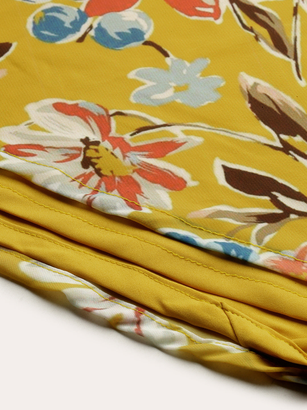 Bollywood Vogue Ready To Wear Yellow Printed Halter Neck Georgette - Look Shot