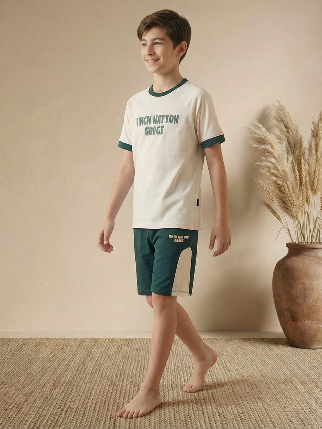 Lil Tomatoes Boys Cotton Night Suits - Cream