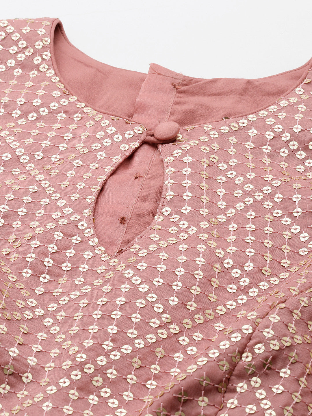 Bollywood Vogue Ready To Wear Pink Organza Embroidered Kali Lehenga - Look Shot