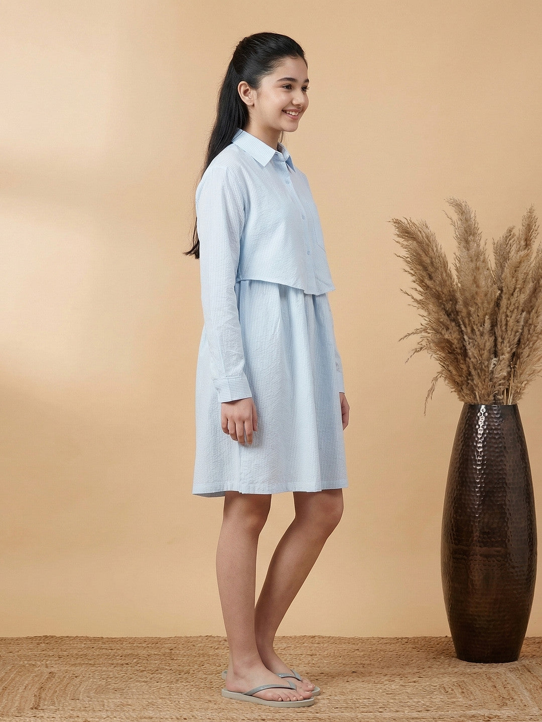 Lil Tomatoes Girls Cotton Dress - Blue