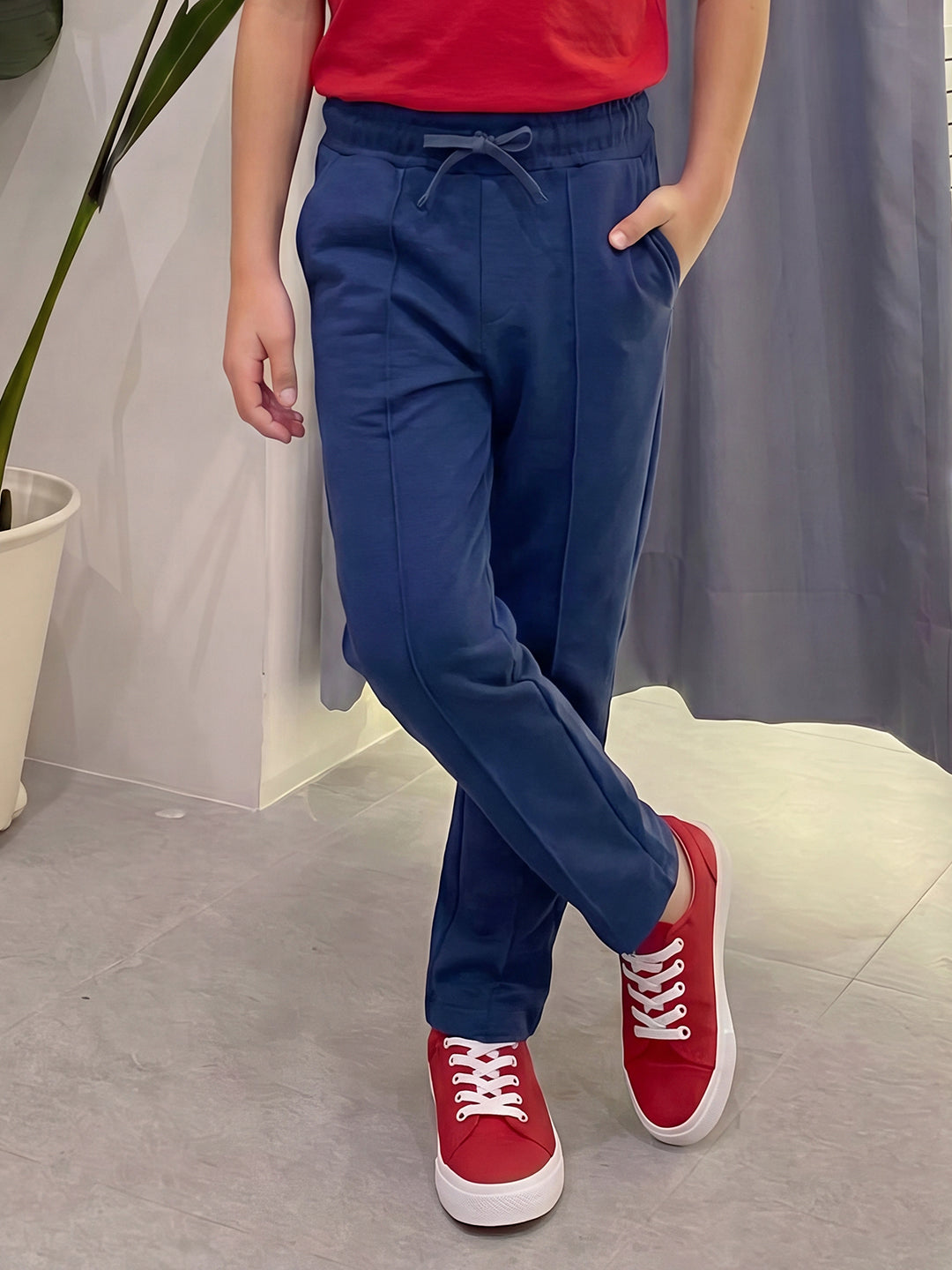Lil Tomatoes Boys Cotton Looper Trackpant - Blue