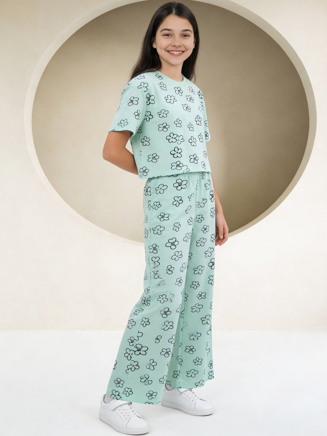 Lil Tomatoes Girls Cotton Night Suits - Light Green