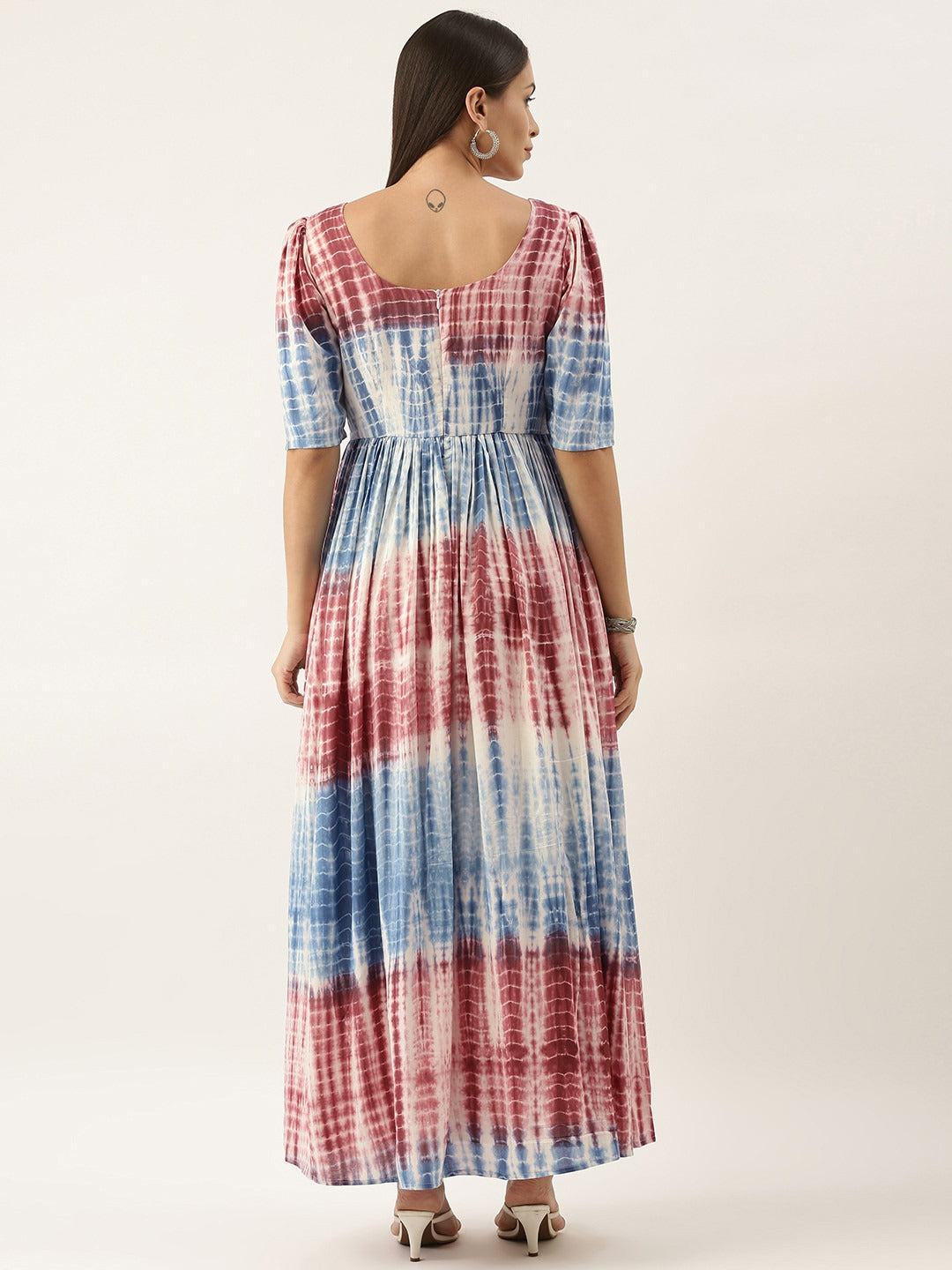 Bollywood Vogue Ready To Wear Multi Color Maxi Dress - Back View