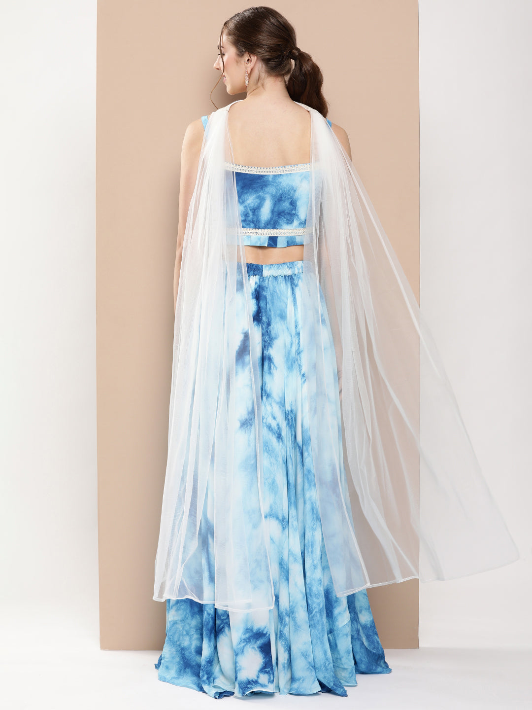 Bollywood Vogue Ready To Wear Multicolored Chinon Sharara Set - Side View