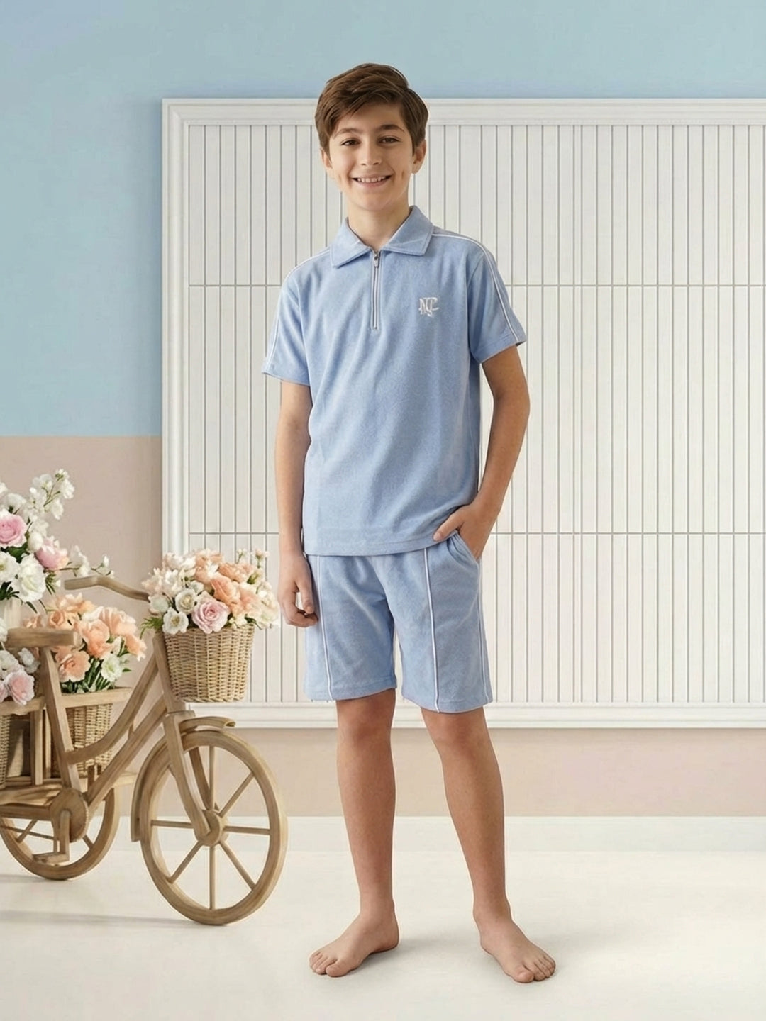 Lil Tomatoes Boys Cotton Night Suits - Ocean Blue
