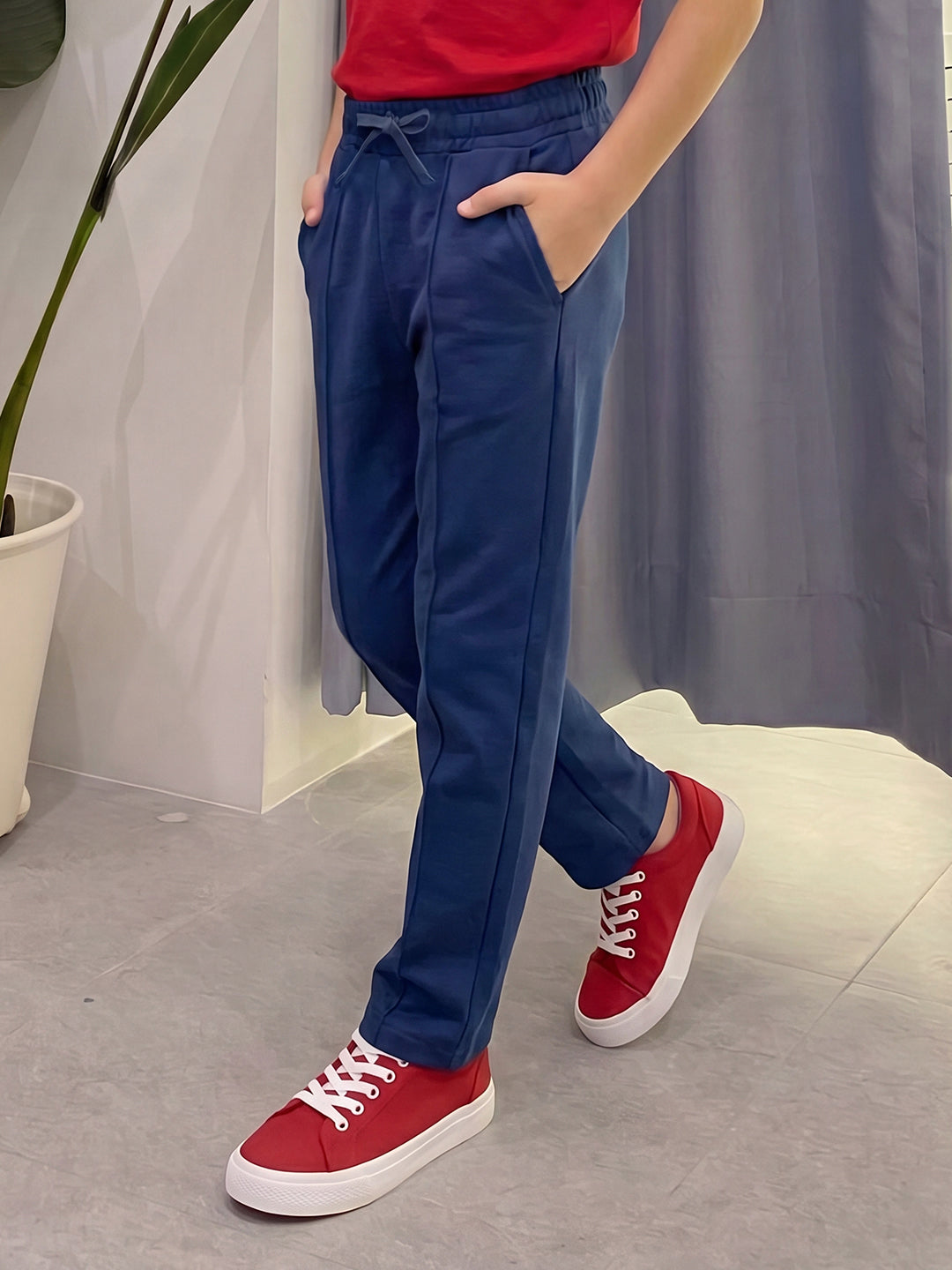 Lil Tomatoes Boys Cotton Looper Trackpant - Blue