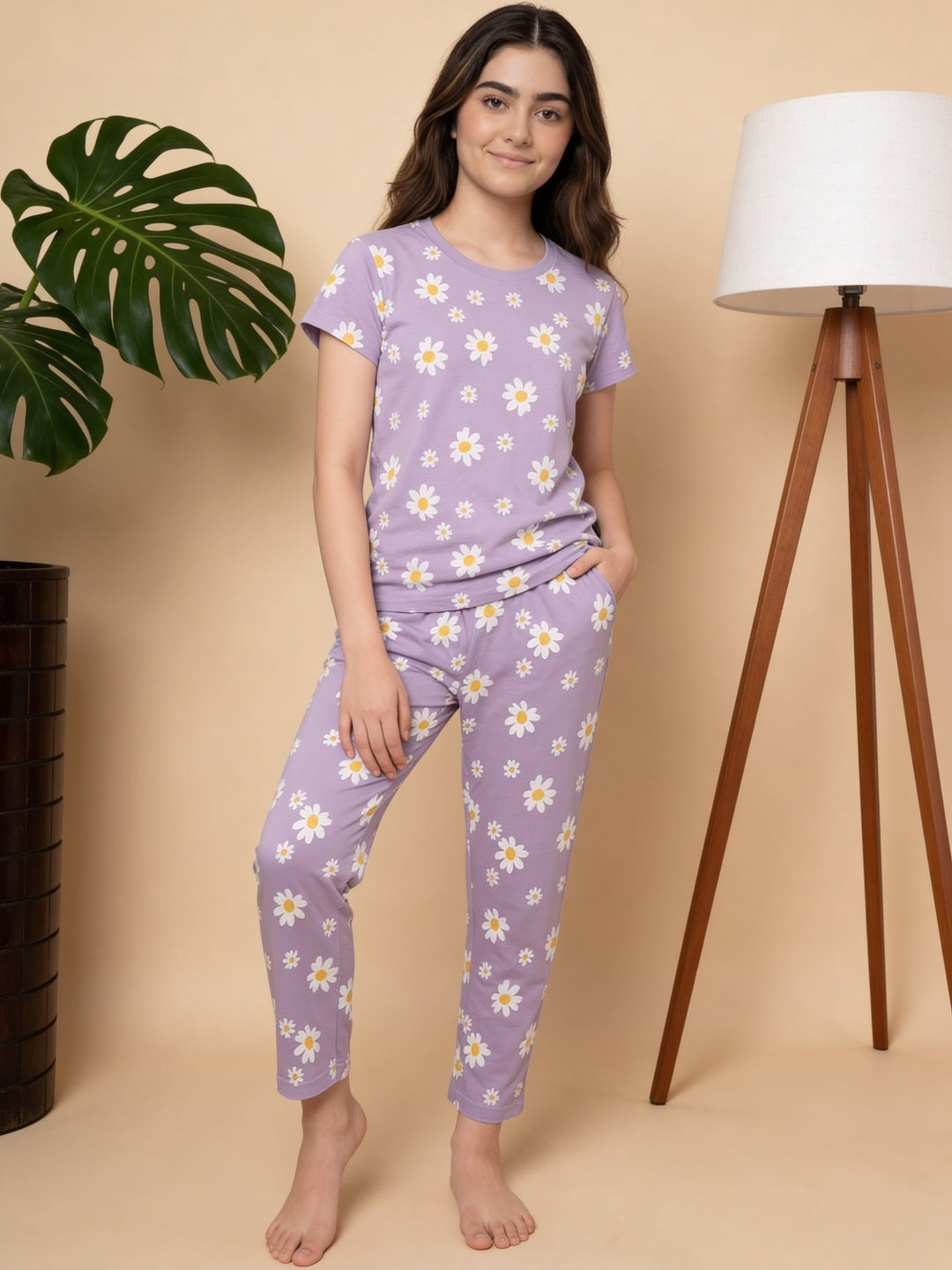 Lil Tomatoes Girls Cotton Night Suits - Purple