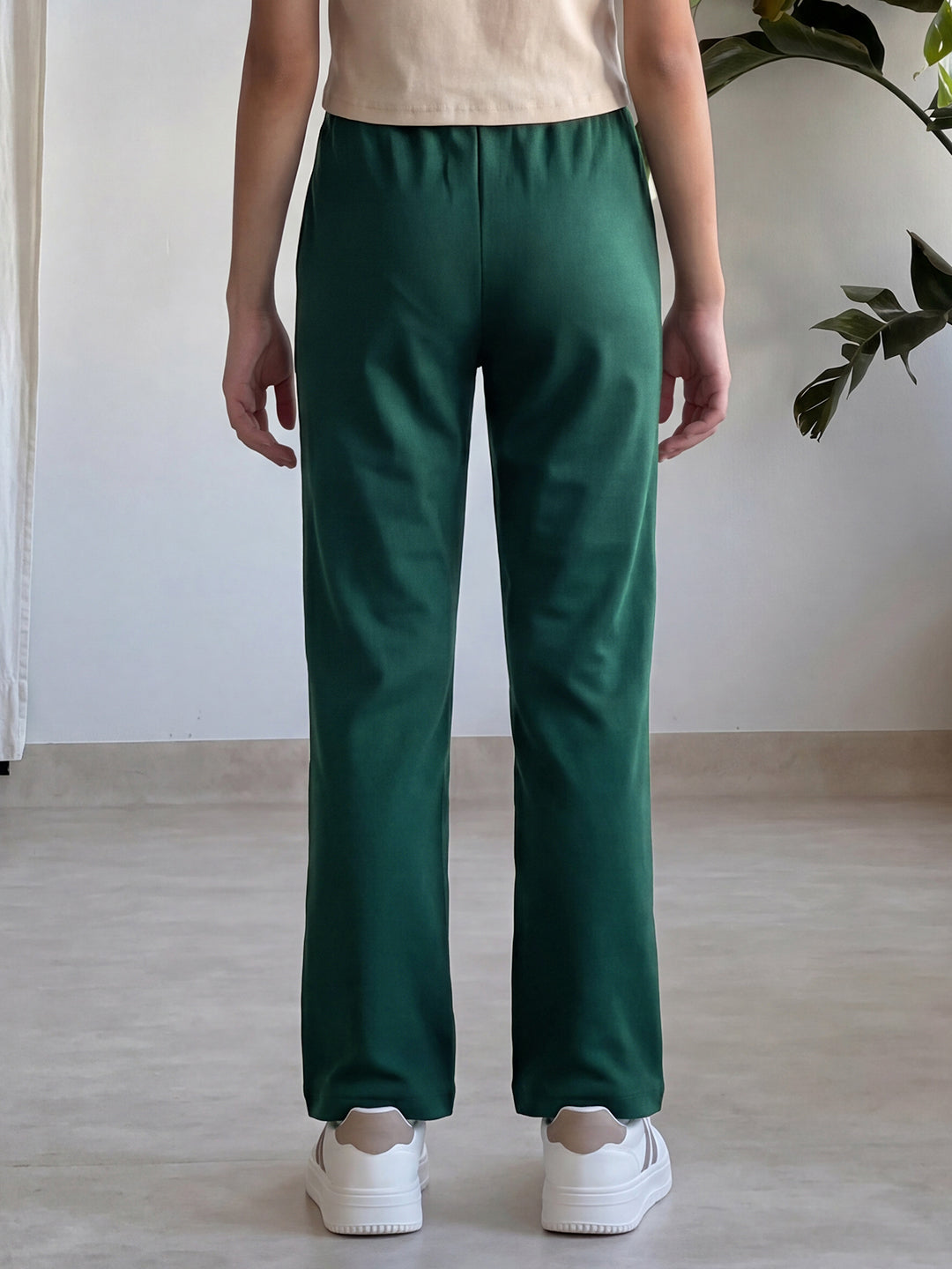 Lil Tomatoes Girls Cotton Looper Trackpant - Bottle Green