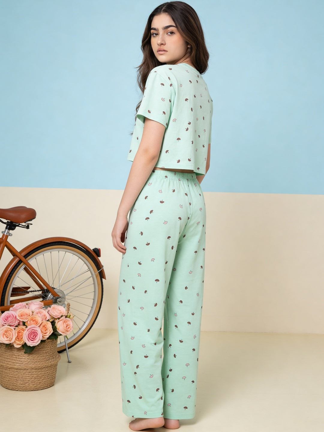 Lil Tomatoes Girls Cotton Night Suits - Light Green