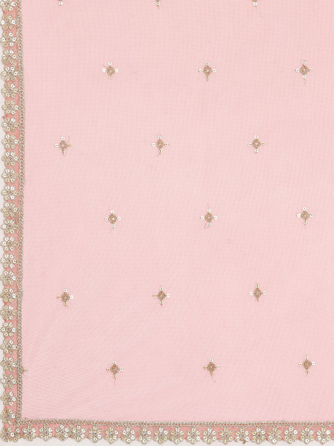 Bollywood Vogue Ready To Wear Coral Pink Chinon Embroidered Sequins Sharara Suit - Additional View 2