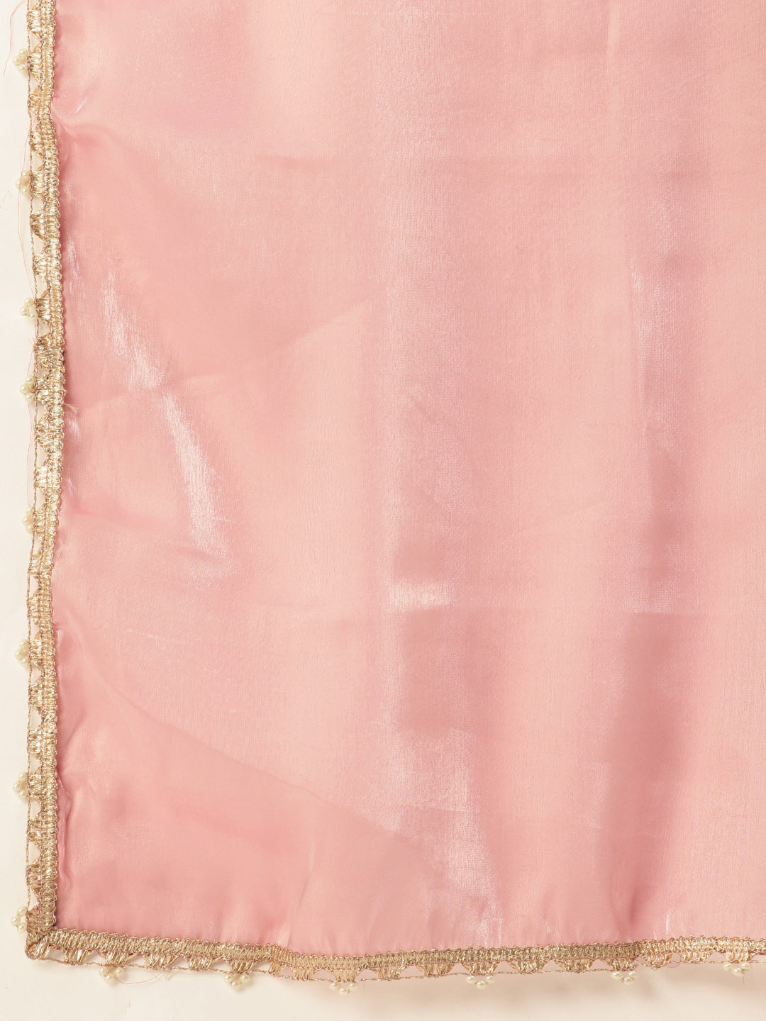 Bollywood Vogue Ready To Wear Peach Organza Satin Embroidered Anarkali Suit - Additional View 2