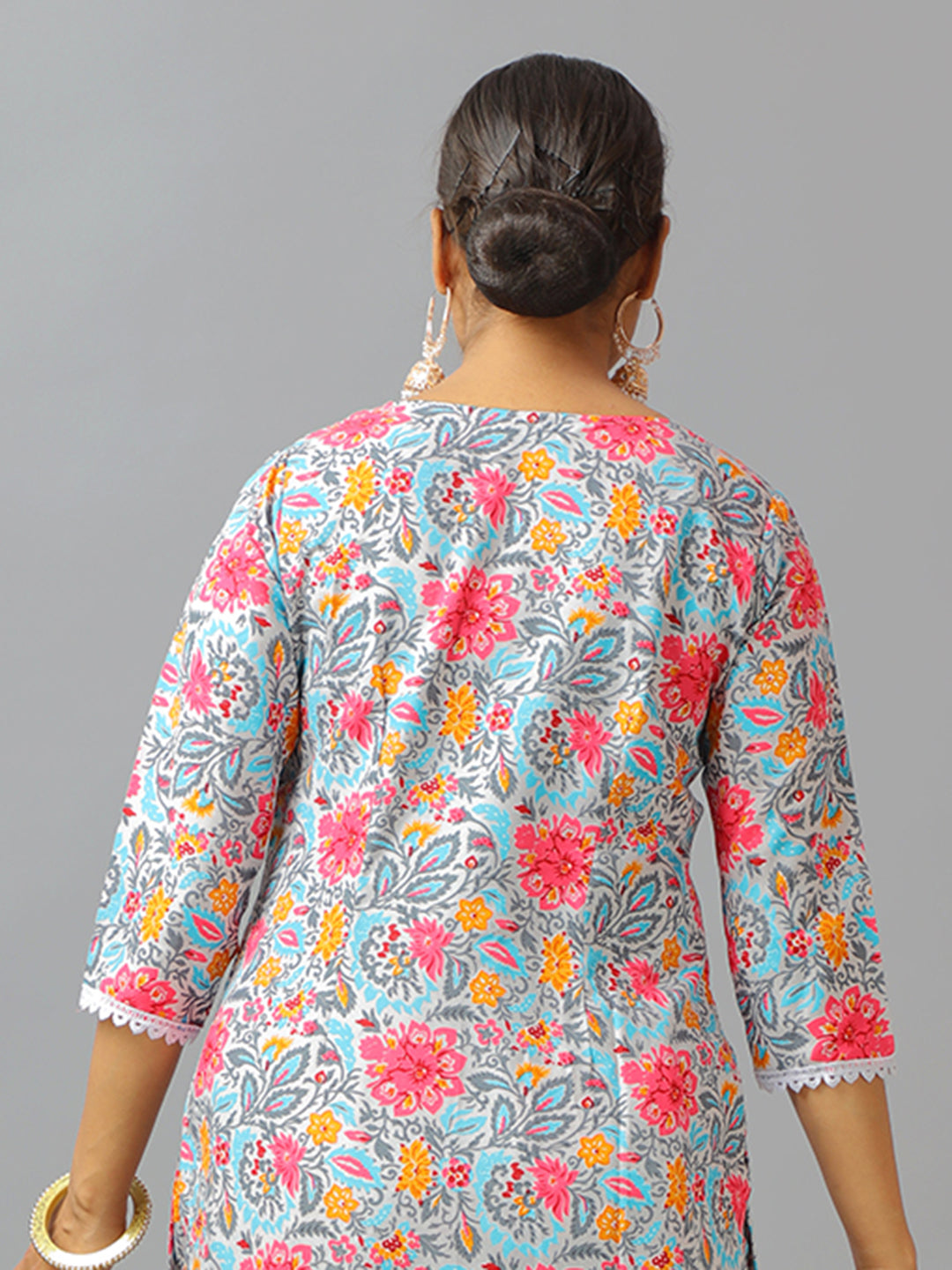 Bollywood Vogue Ready To Wear Multicolor Rayon Printed Straight Pant Suit - Additional View 2