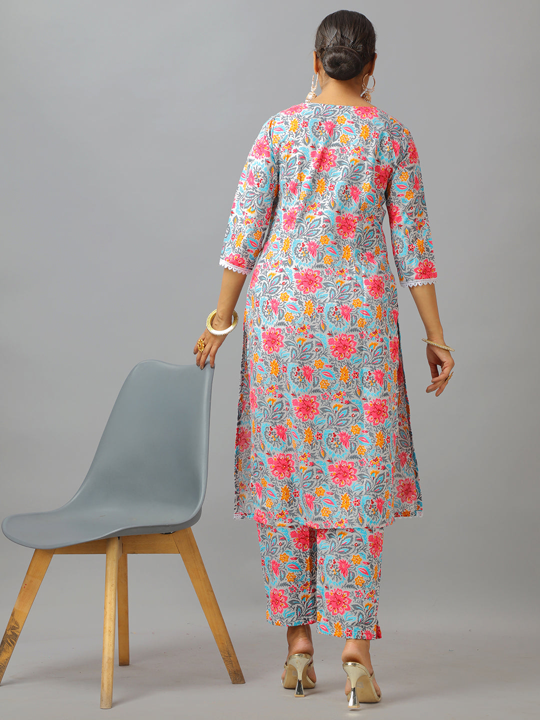 Bollywood Vogue Ready To Wear Multicolor Rayon Printed Straight Pant Suit - Look Shot