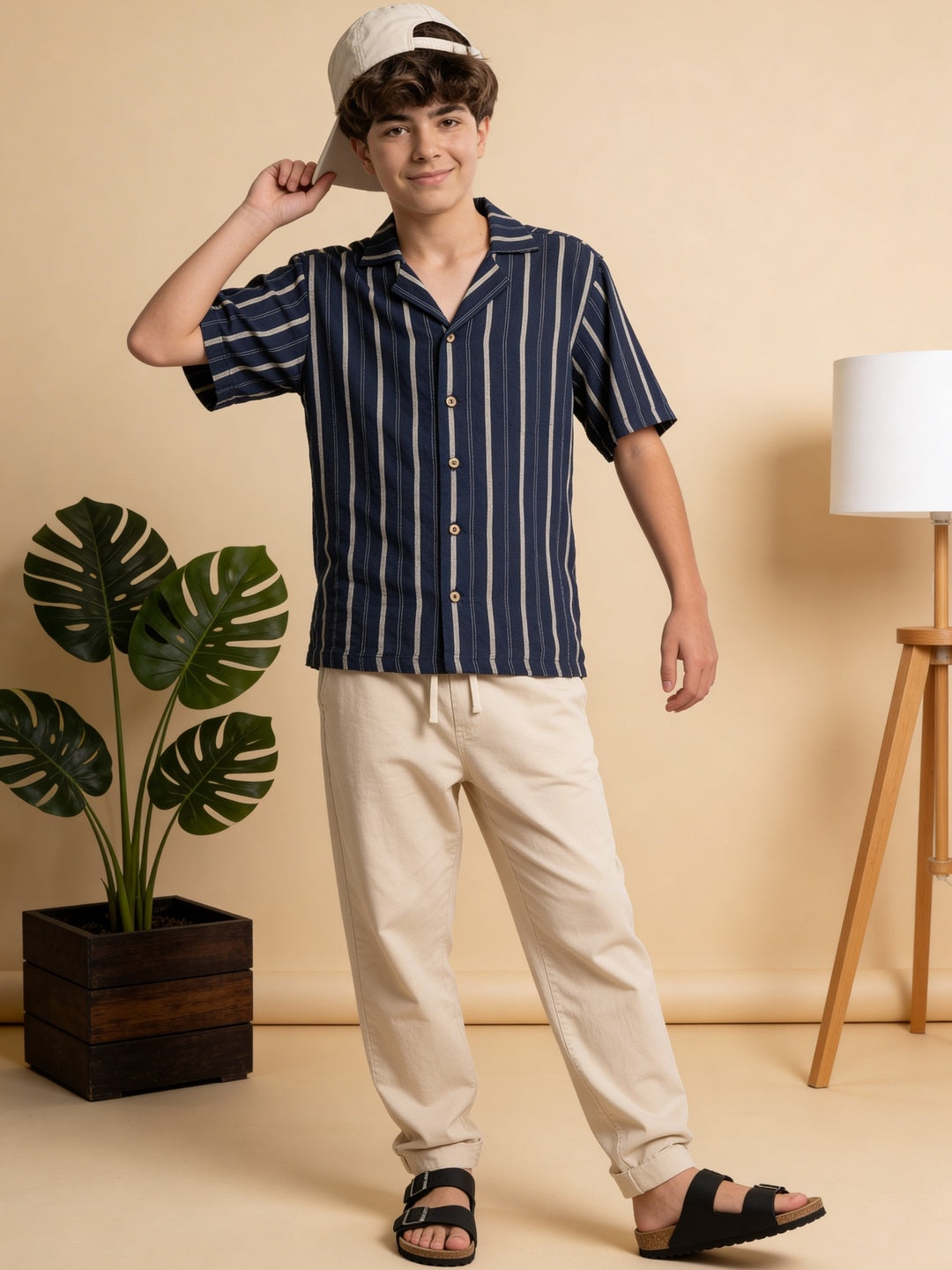 Lil Tomatoes Boys Cotton Shirt - Navy Blue