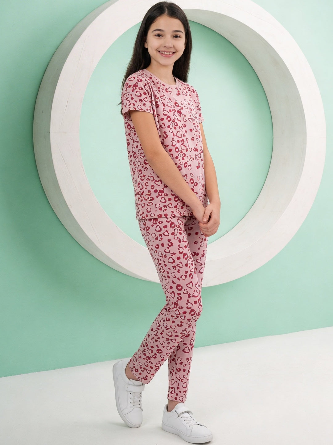Lil Tomatoes Girls Cotton Night Suits - Coral