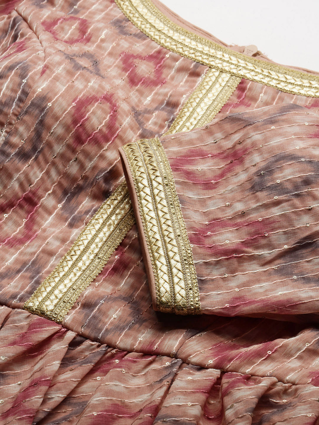 Bollywood Vogue Ready To Wear Multicolored Digital Printed Georgette Co Ords Set - Look Shot