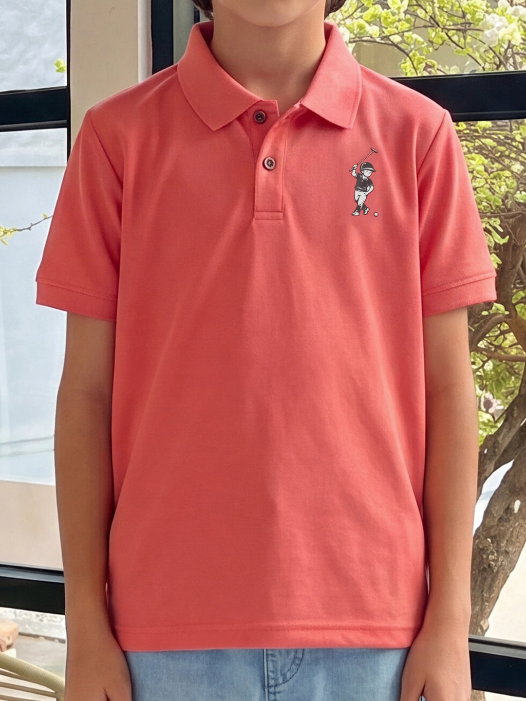 Lil Tomatoes Boys Sports Polo T-Shirt - Carrot Orange