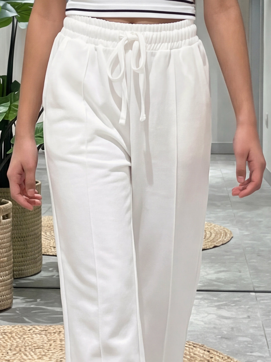Lil Tomatoes Girls Cotton Looper Trackpant - White