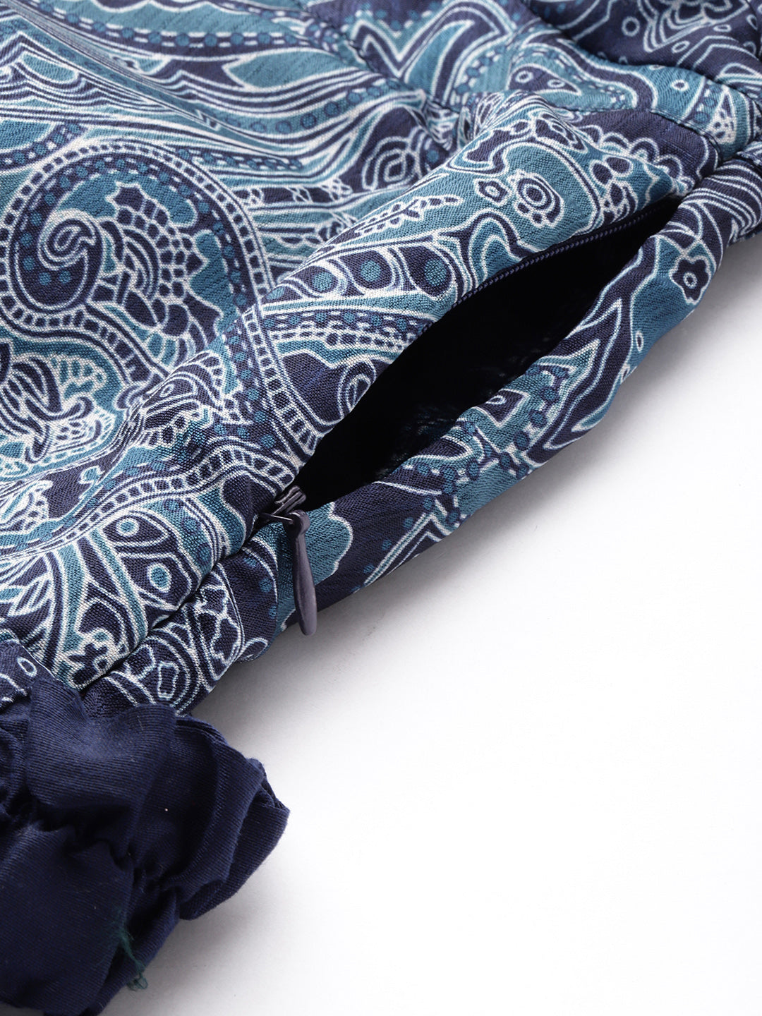 Bollywood Vogue Ready To Wear Multicolored Printed Chinon Dress - Detail View