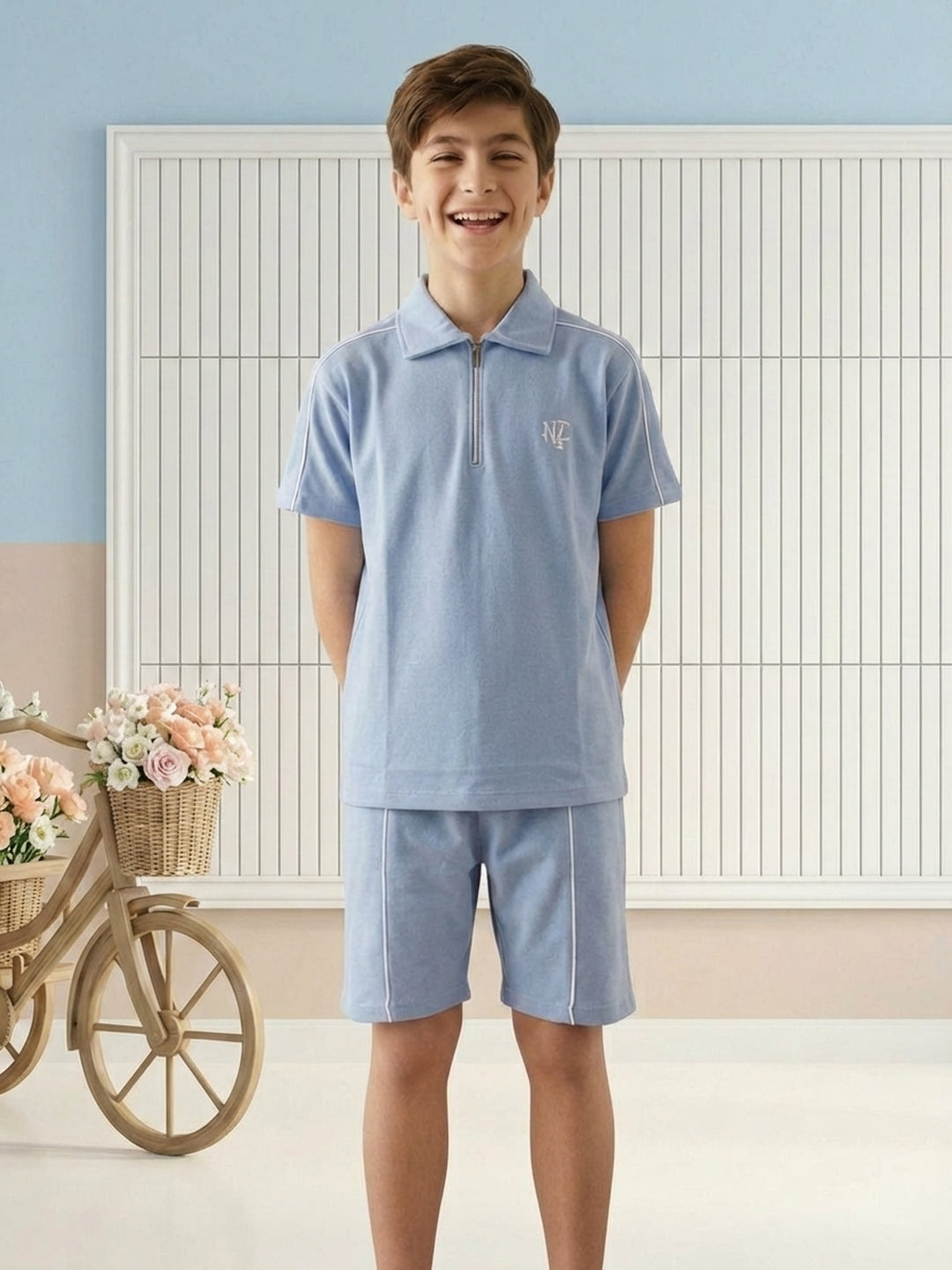 Lil Tomatoes Boys Cotton Night Suits - Ocean Blue