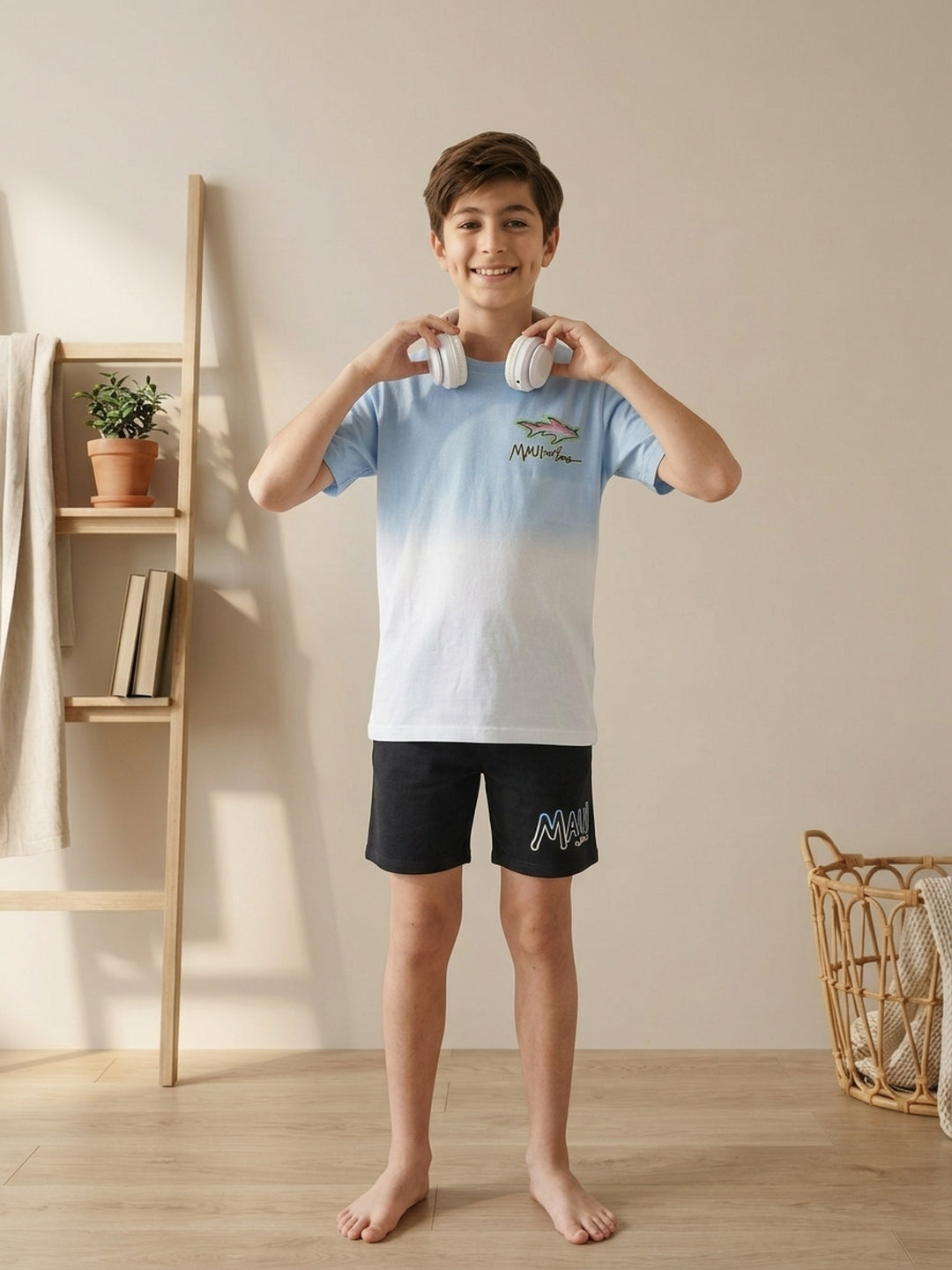 Lil Tomatoes Boys Cotton Night Suits - Ocean Blue