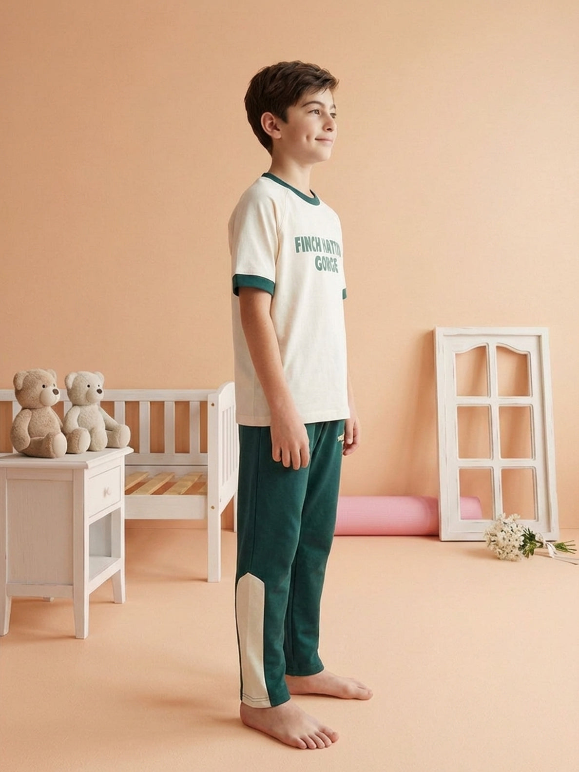 Lil Tomatoes Boys Cotton Night Suits - Cream