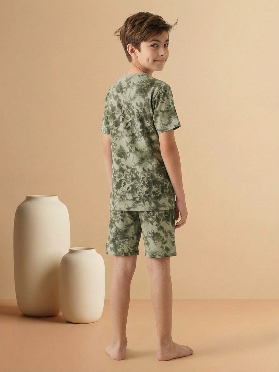 Lil Tomatoes Boys Cotton Night Suits - Oil Green